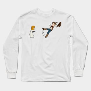 Cigarette butt killer cartoon Long Sleeve T-Shirt